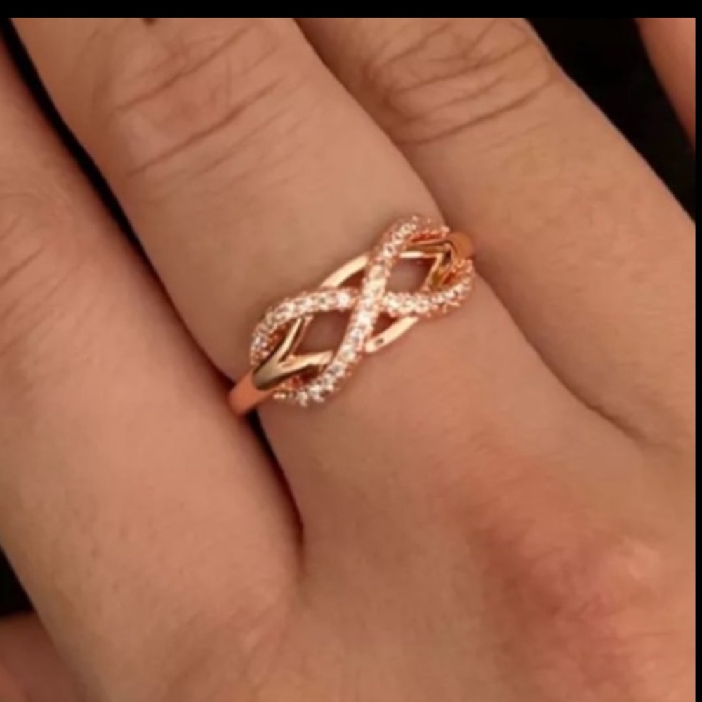 ❤️ABSOLUTELY GORGEOUS VINTAGE ROSE GOLD INFINITY RING❤️SIZE 6-12❤️ - Picture 7 of 7